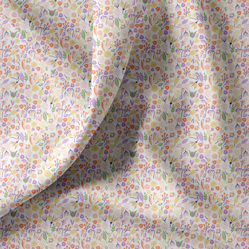 Printed Cotton ALICE White / Orange